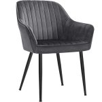 SONGMICS Scaun living tapitat din catifea cu cotiere