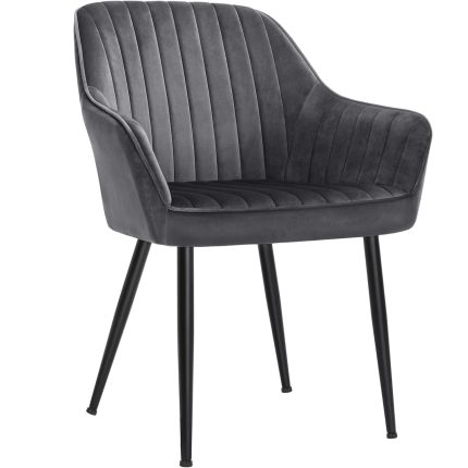 SONGMICS Scaun living tapitat din catifea cu cotiere