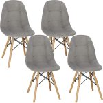 Set 4 scaune dining Milano Soft pentru bucatarie tapitat cu catifea moale