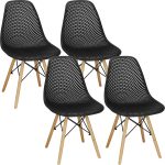 Set 4 scaune dining Milano pentru bucatarie cu textura perforata