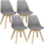 Set 4 scaune dining Verdhe pentru bucatarie cu perna tapitata cu piele ecologica