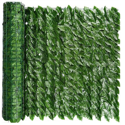 Panou paravan cu frunze artificiale pentru gard sau balcon