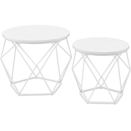 VASAGLE Set de 2 mese de cafea rotunde