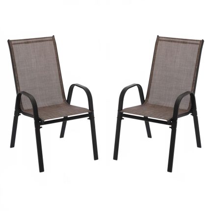 Set 2 scaune de gradina cu cadru metalic