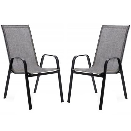 Set 2 scaune de gradina cu cadru metalic