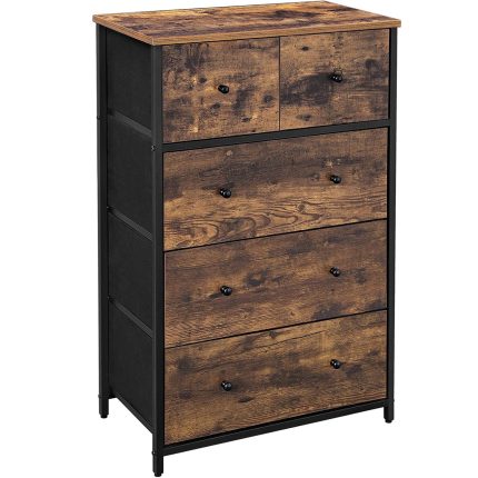 SONGMICS Comoda cu 5 sertare 56x30x89 cm