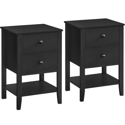 VASAGLE Set de 2 noptiere din bambus