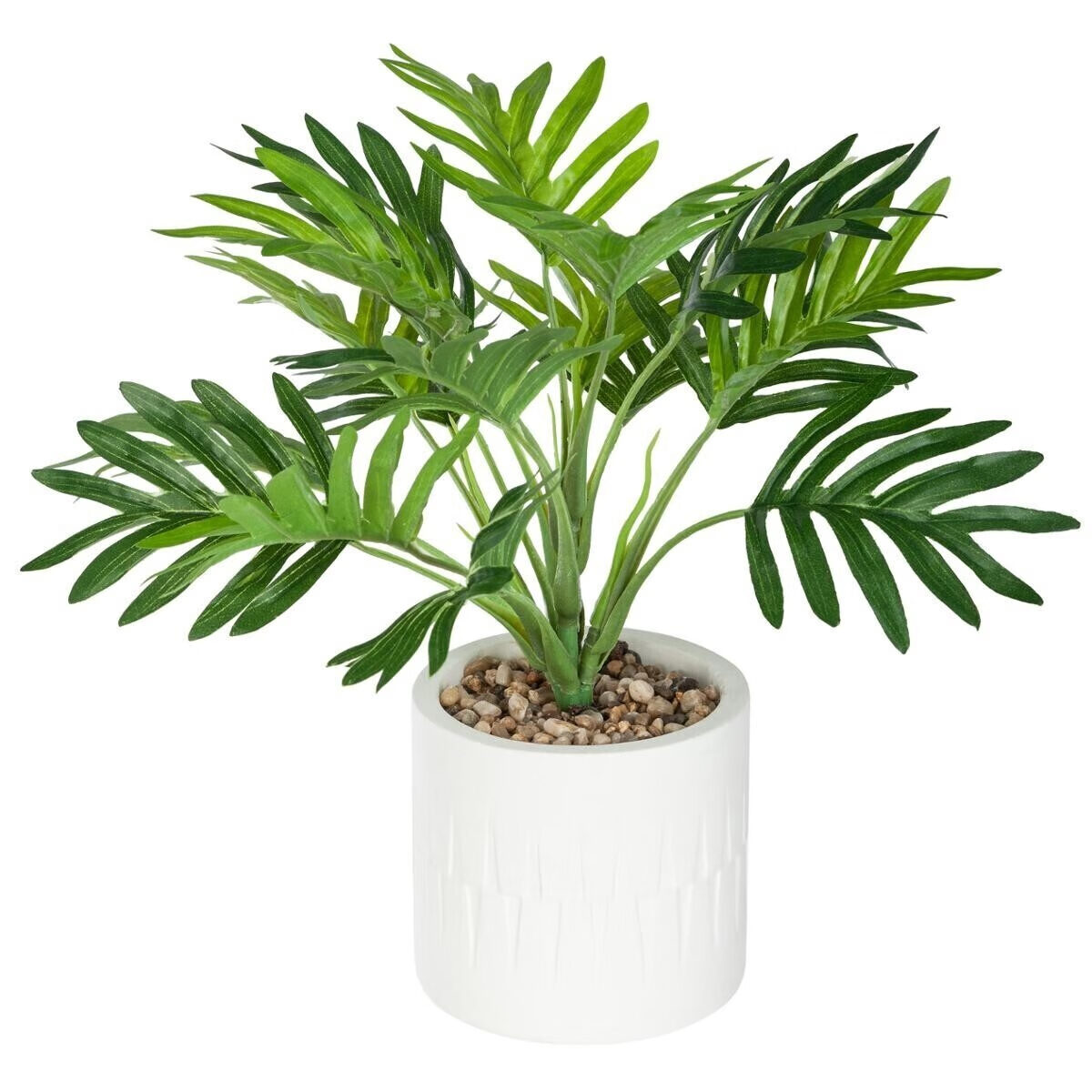Planta artificiala Atmosphera Palmier cu ghiveci din beton alb Planta artificiala Atmosphera Palmier cu ghiveci din beton alb