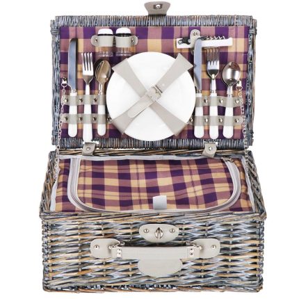 Cos de picnic echipat pentru 4 persoane Deluxe