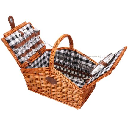 Cos de picnic echipat pentru 4 persoane Deluxe