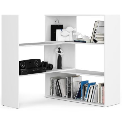 Etajera de colt pentru carti si decoratiuni