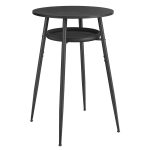 VASAGLE Masa de bar neagra