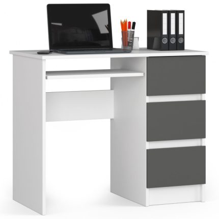Birou computer cu 3 sertare si raft pentru tastatura
