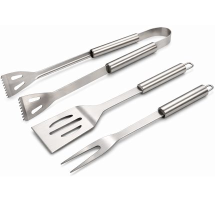 Set 3 ustensile pentru gratar din otel inoxidabil