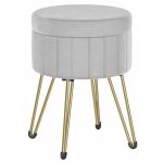 SONGMICS Taburet rotund cu spatiu de depozitare