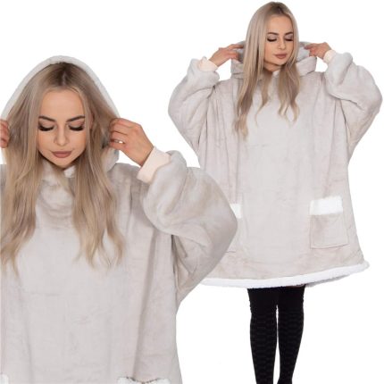 Hanorac tip patura oversize din fleece moale