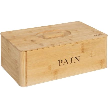 Cutie paine bambus 5Five cu design natural si capac rabatabil
