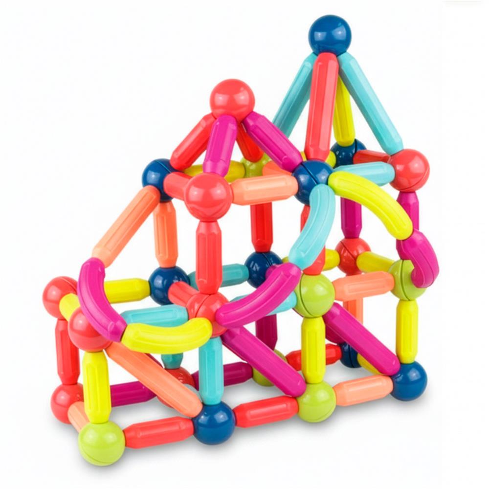 Set de constructie din piese magnetice educative pentru copii 128 de piese Set de constructie din piese magnetice educative pentru copii 128 de piese