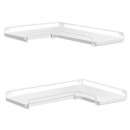 VASAGLE Set de 2 rafturi plutitoare de colt in forma de L