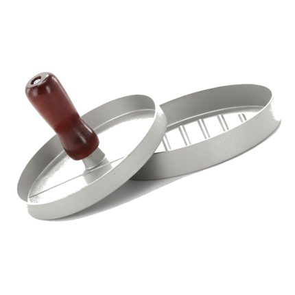Presa pentru burgeri din aluminiu cu maner din lemn
