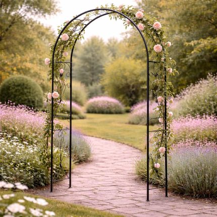 Pergola gradina pentru plante cataratoare cu ancore montaj