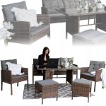 rattan sintetic si otel