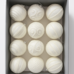 Set 12 globuri decorative cu sclipici si paiete