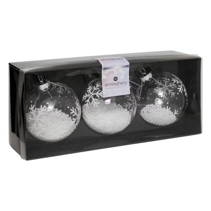 Set 3 globuri Craciun din sticla