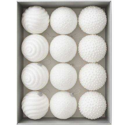 Set 12 globuri Craciun cu sclipici