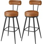 VASAGLE set 2 scaune de bar rotative 360°
