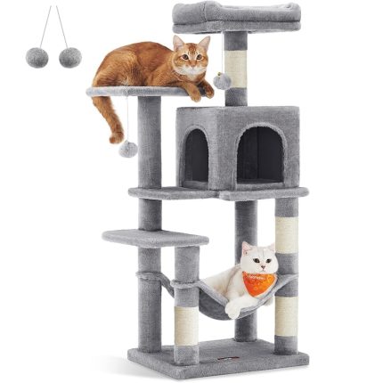 FEANDREA Ansamblu de joaca pentru pisici cu 2 platforme